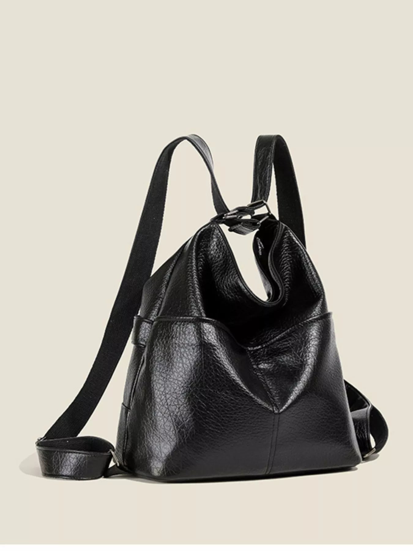 Leather Convertible Shoulder Bag OutfitFlow