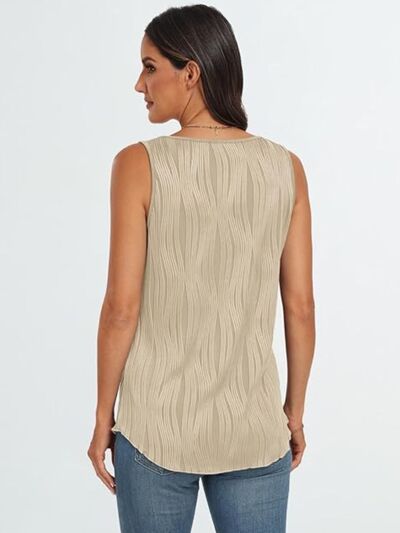 Round Neck Wide Strap Tank OutfitFlow