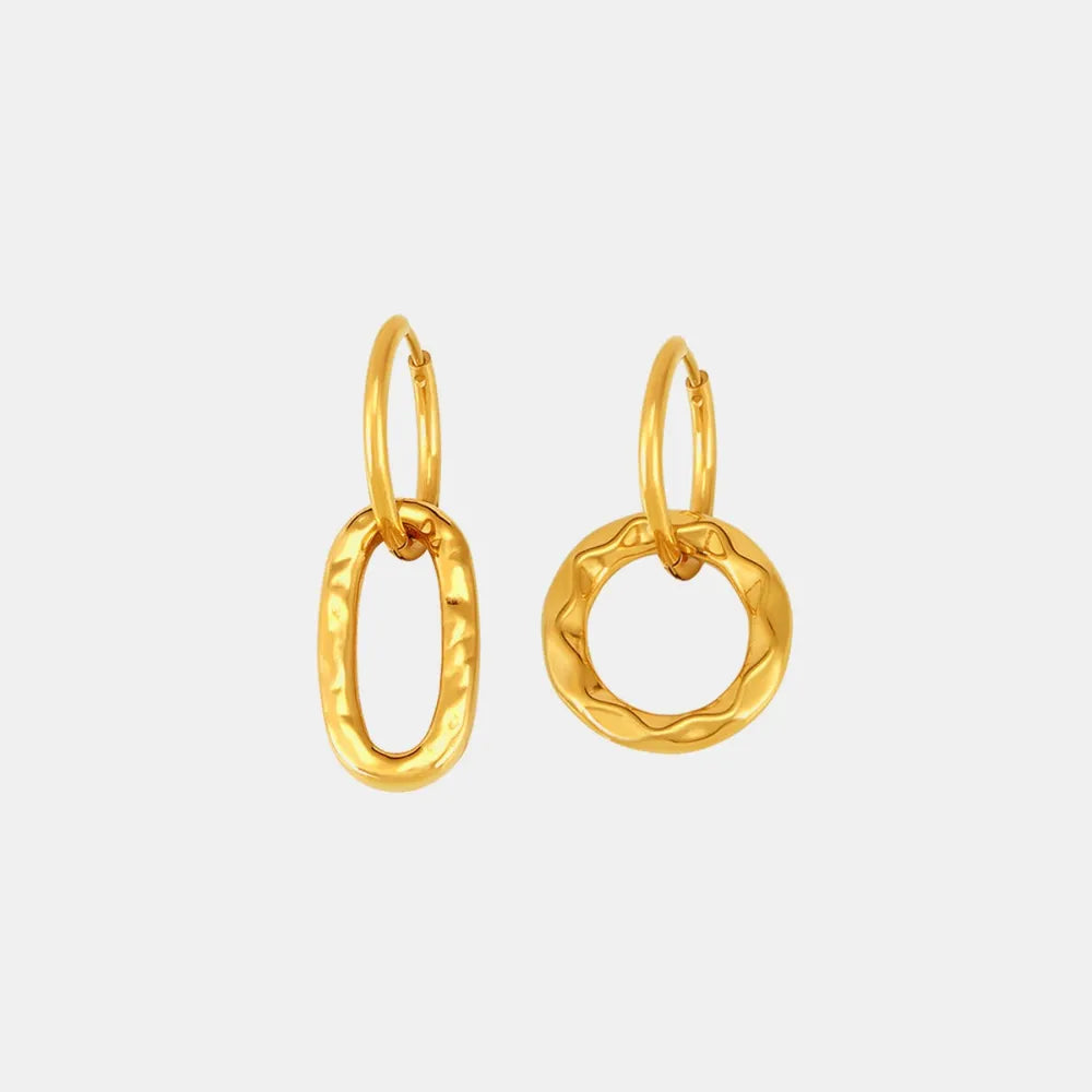 18K Gold-Plated Titanium Steel Annulus Earrings OutfitFlow