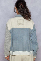 POL Lace Details Button Up Jacket with Chest Pockets OutfitFlow