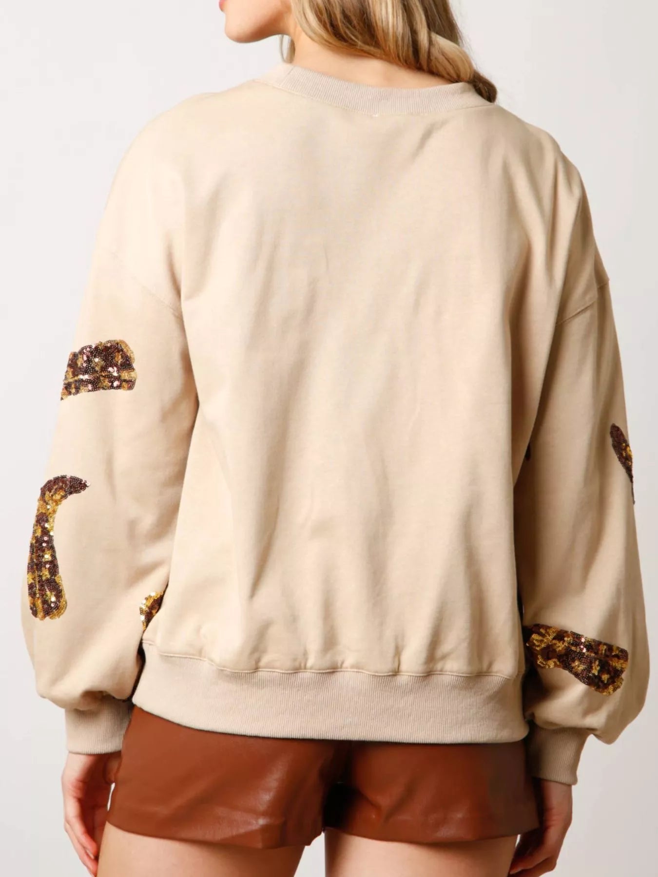 Sequin Boot Crewneck Sweatshirt OutfitFlow