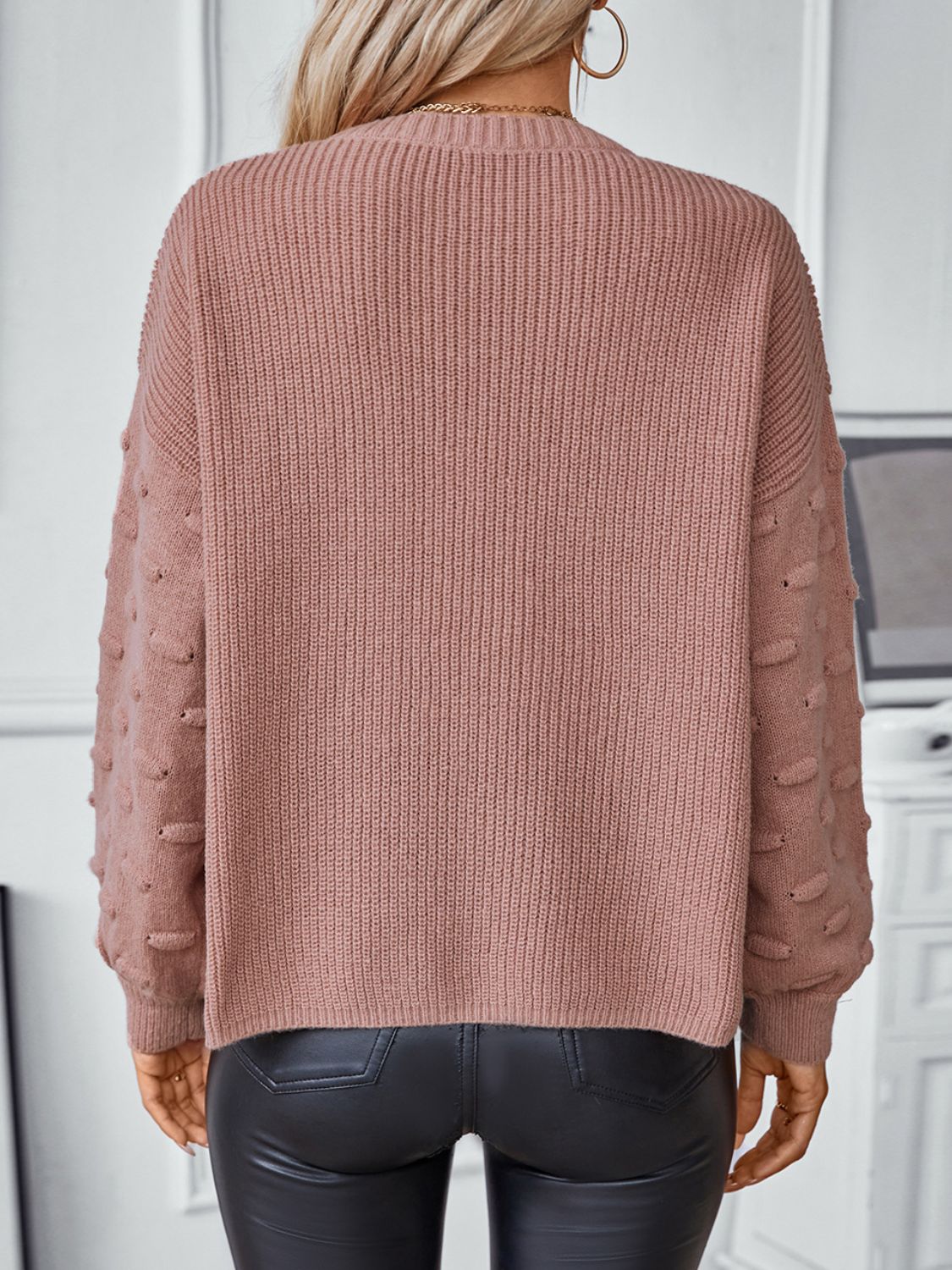 Outfit Flow - Round Neck Drop Shoulder Sweater