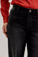 Judy Blue Mid Rise Straight Western Seam Detail Jeans Trendsi