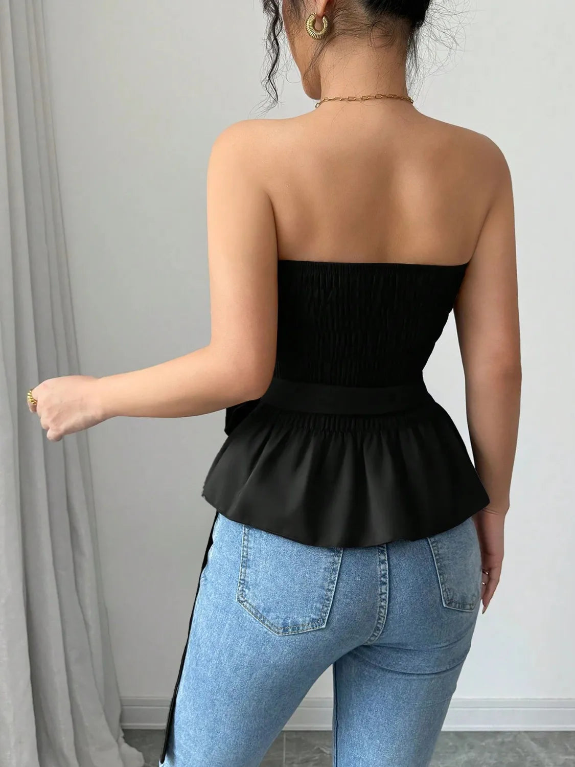 Flower Smocked Tube Top OutfitFlow