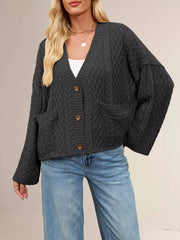 Cable Knit Button-Down Cardigan OutfitFlow