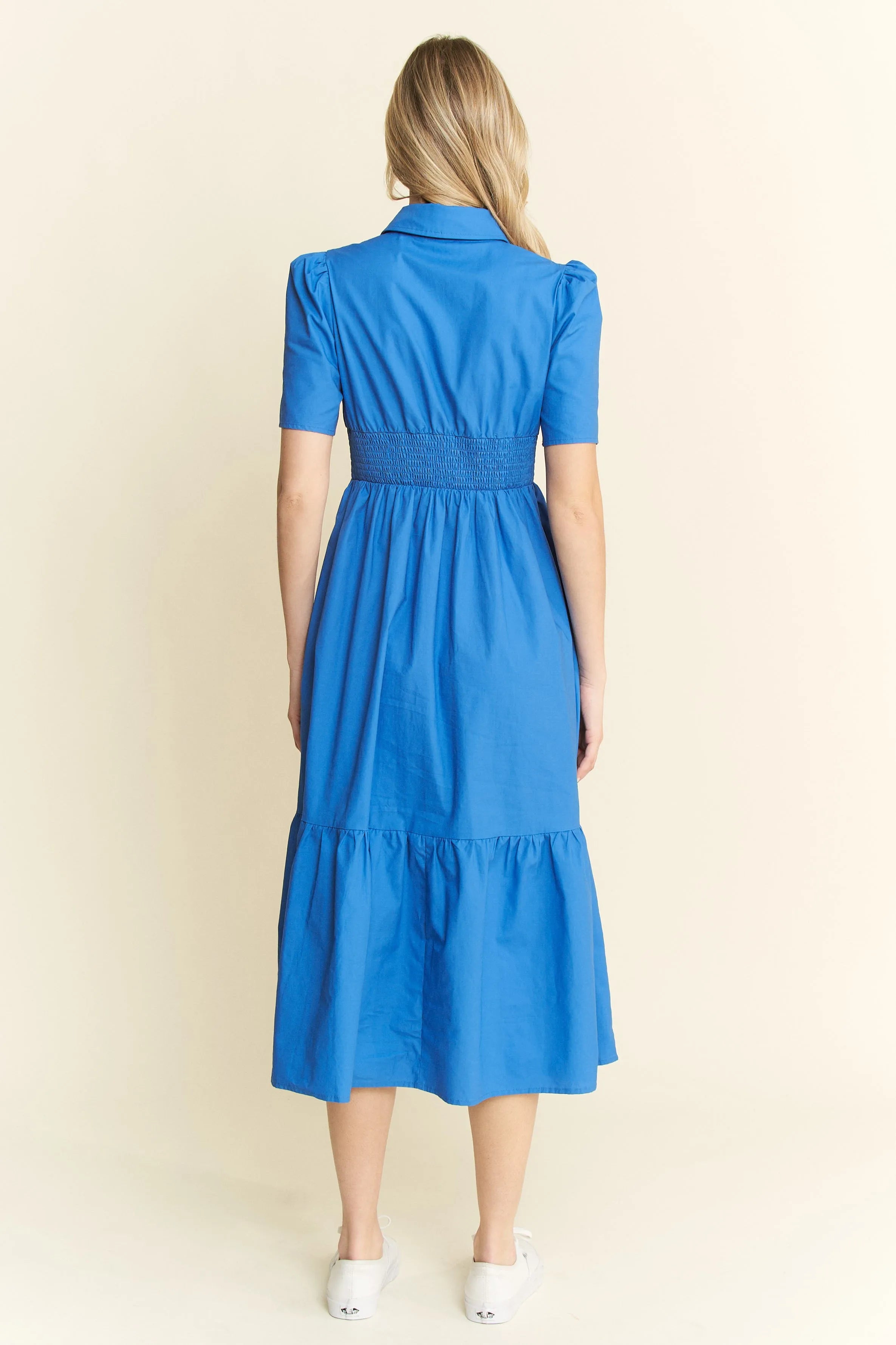 Jade By Jane Short Sleeve Button Down Midi Dress OutfitFlow