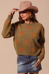 SO ME Pumpkin Rhombus Halloween Thanksgiving Sweater OutfitFlow