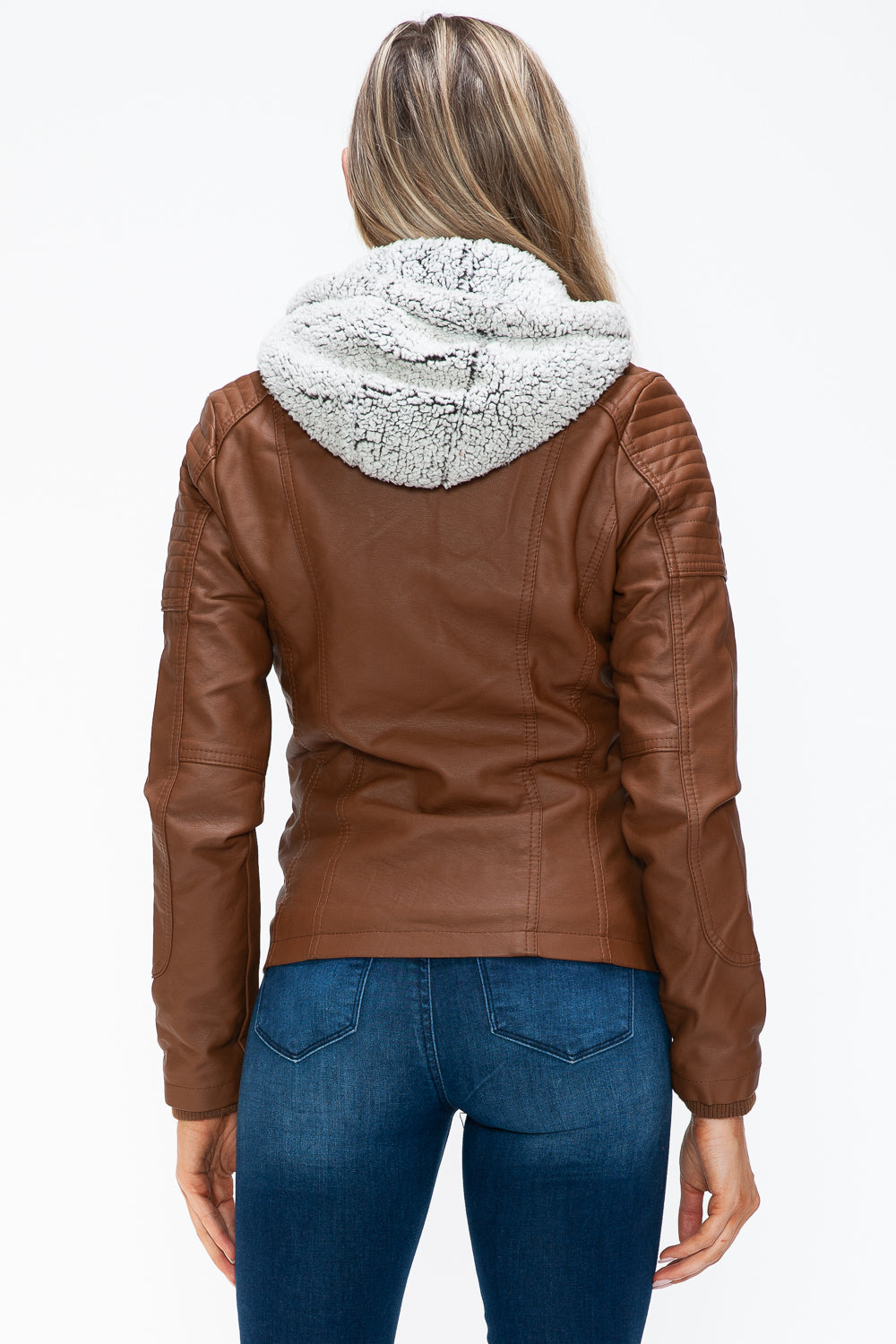 Outfit Flow - YMI Removable Faux Layered Multi-Pocket Jacket with Fuzzy Hood