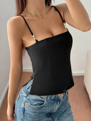 Side Slit Square Neck Cami OutfitFlow