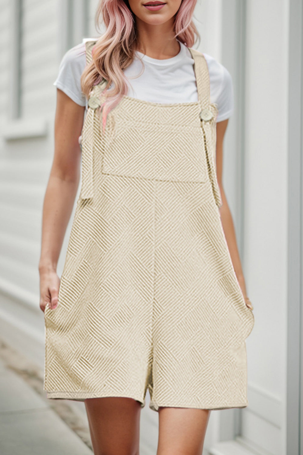 Outfit Flow - Textured Overall with Pockets