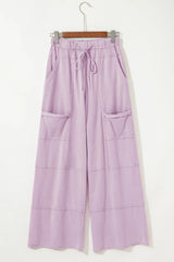 Wide-Leg Cargo Pants with Drawstring Waist OutfitFlow