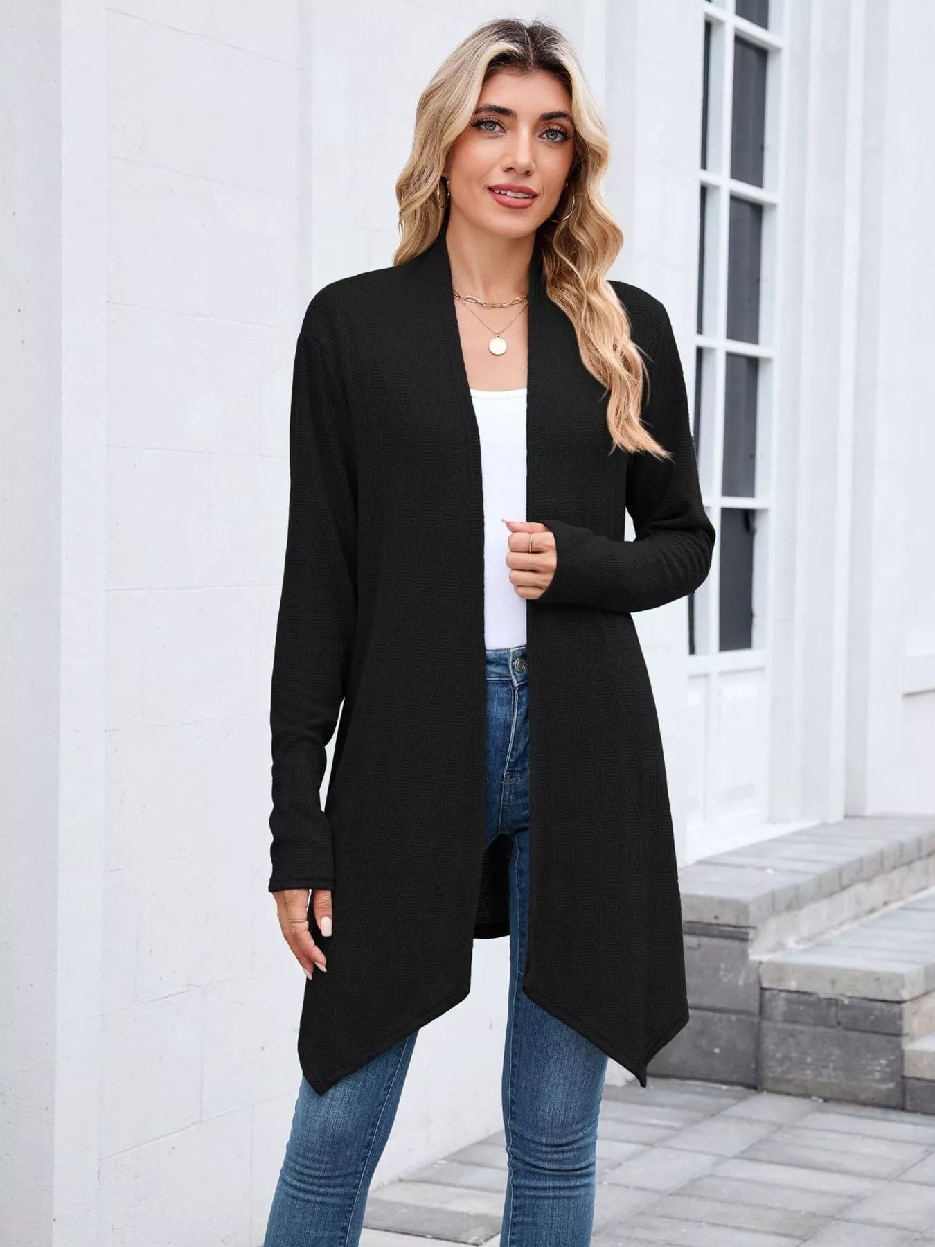 Open Front Long Cardigan OutfitFlow