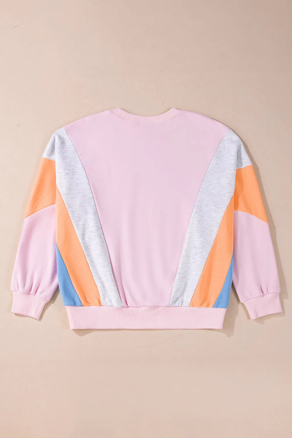 Outfit Flow - Color Block Round Neck Long Sleeve Sweatshirt