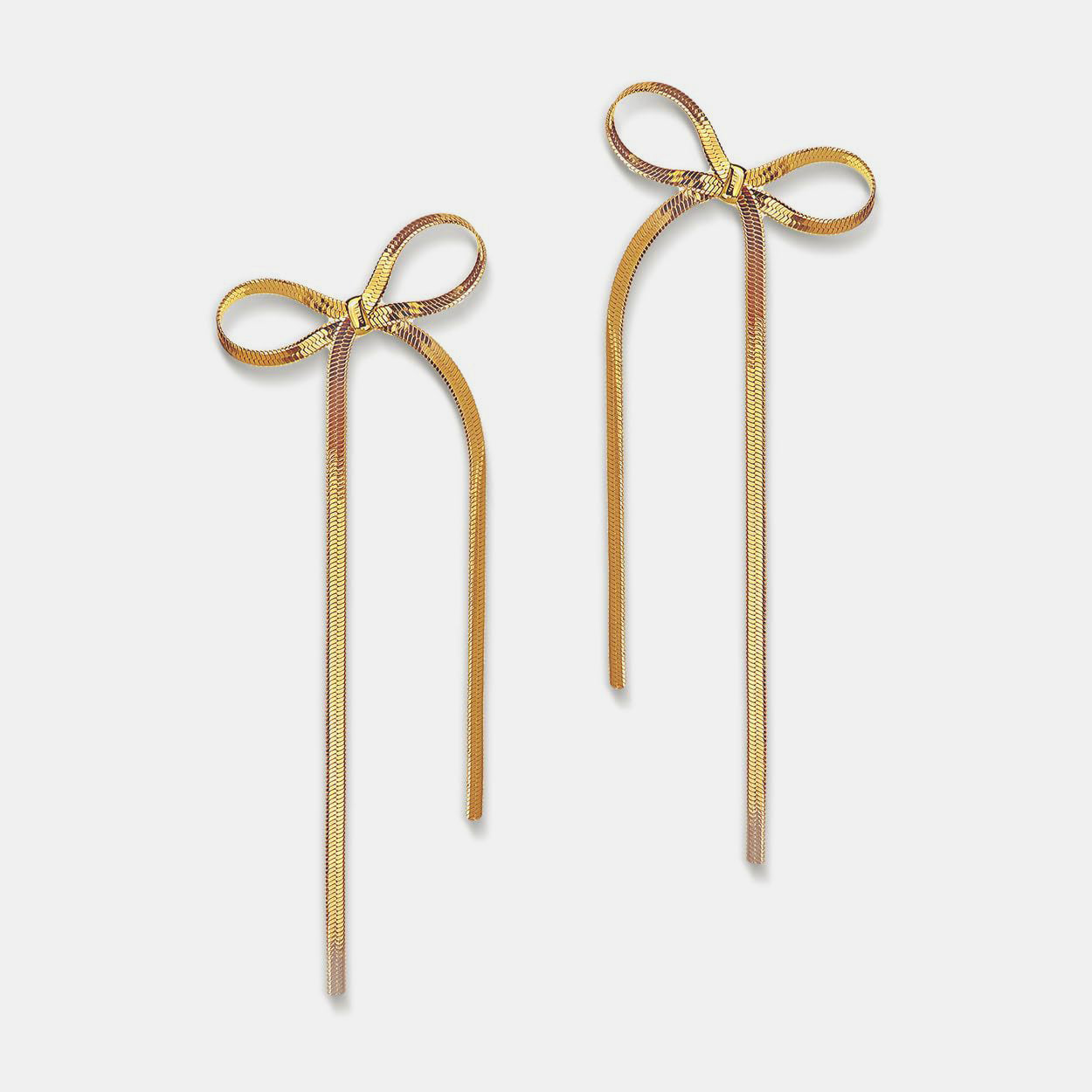 Outfit Flow - Stainless Steel Bow Bar Earrings