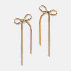 Outfit Flow - Stainless Steel Bow Bar Earrings