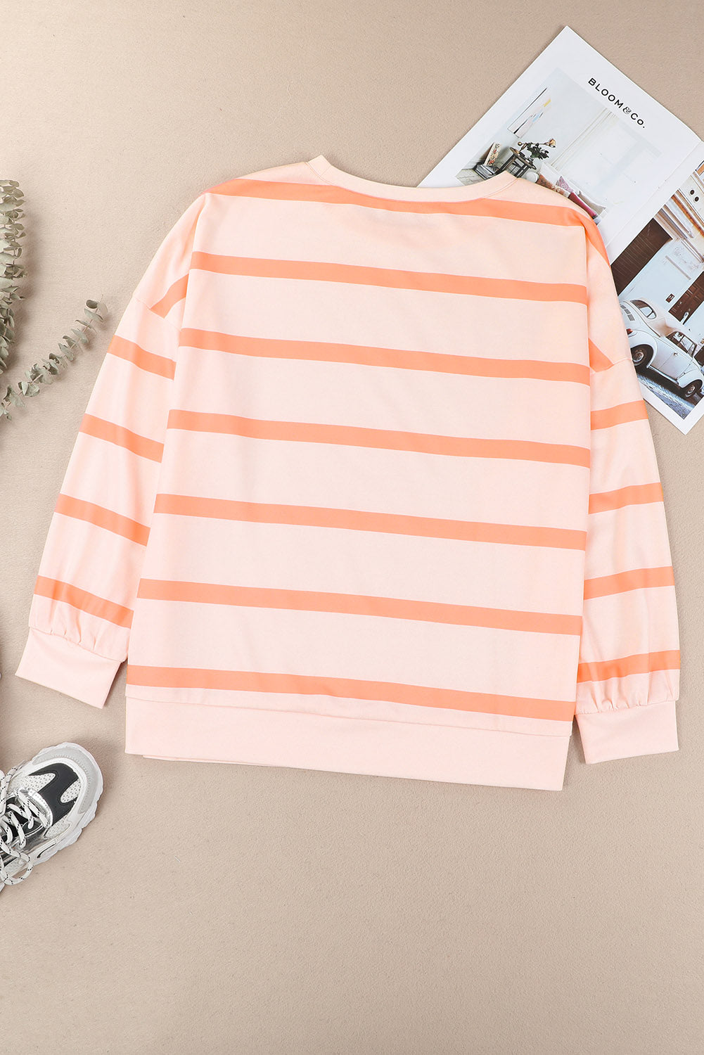 Outfit Flow - Striped Round Neck Long Sleeve Sweatshirt