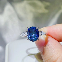 3 Carat Moissanite 925 Sterling Silver Ring OutfitFlow