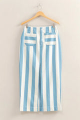 HYFVE Striped Pocket Detail Maxi Skirt BLUE CREAM OutfitFlow