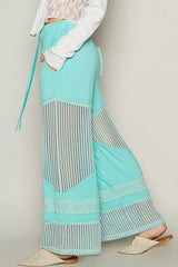 POL Drawstring Elastic Waistband Wide-Leg Pants OutfitFlow