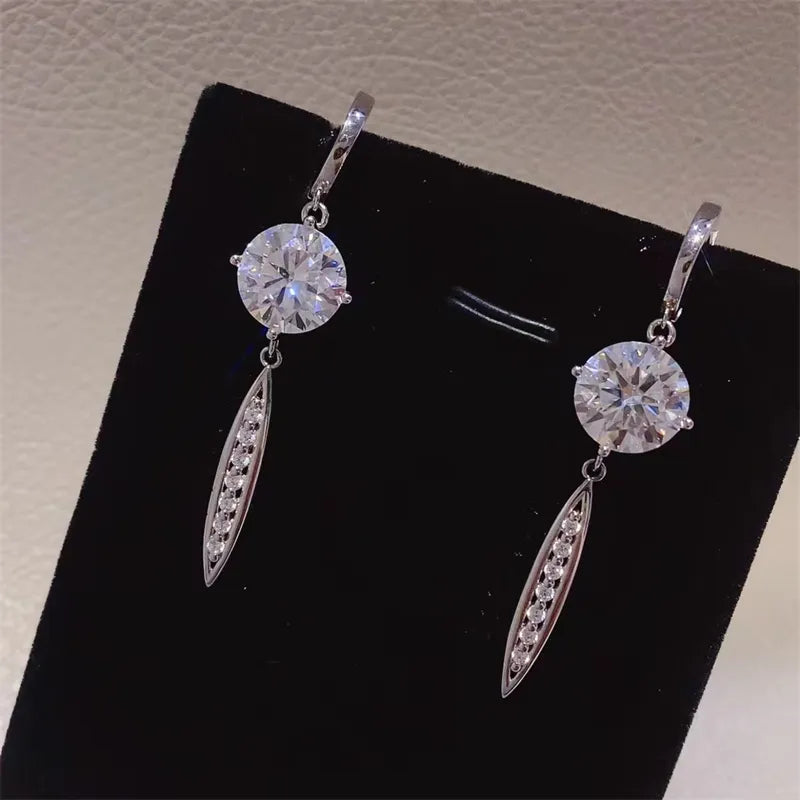 10 Carat Moissanite 925 Sterling Silver Earrings OutfitFlow