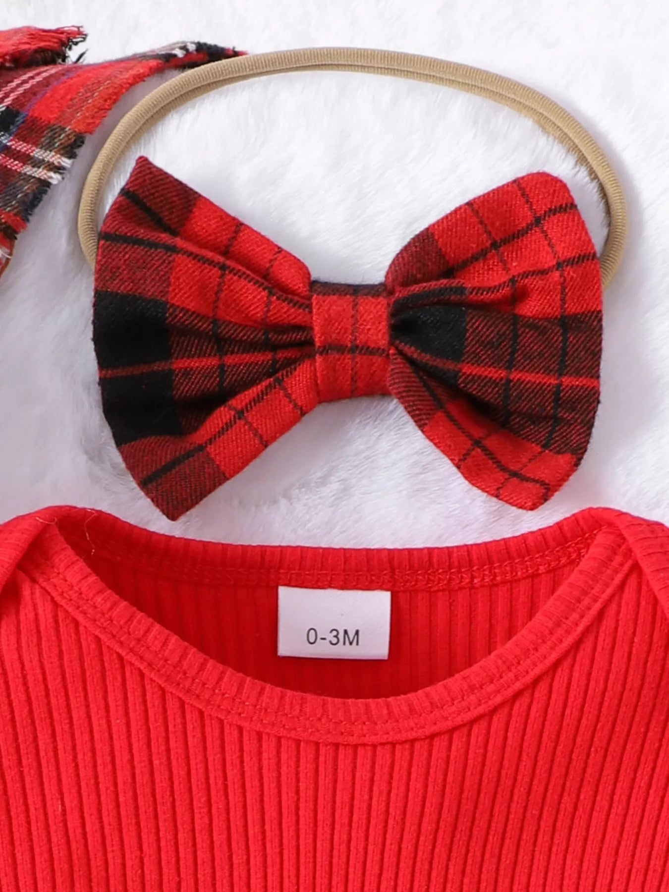 Children's Christmas Ruffle Trim 4-Piece Set OutfitFlow