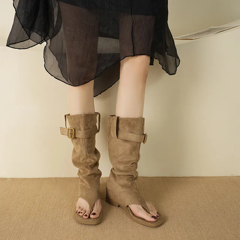 Toe Post Platform Sandals Camel OutfitFlow