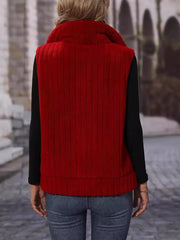 Pocketed Zip Up Vest Coat OutfitFlow