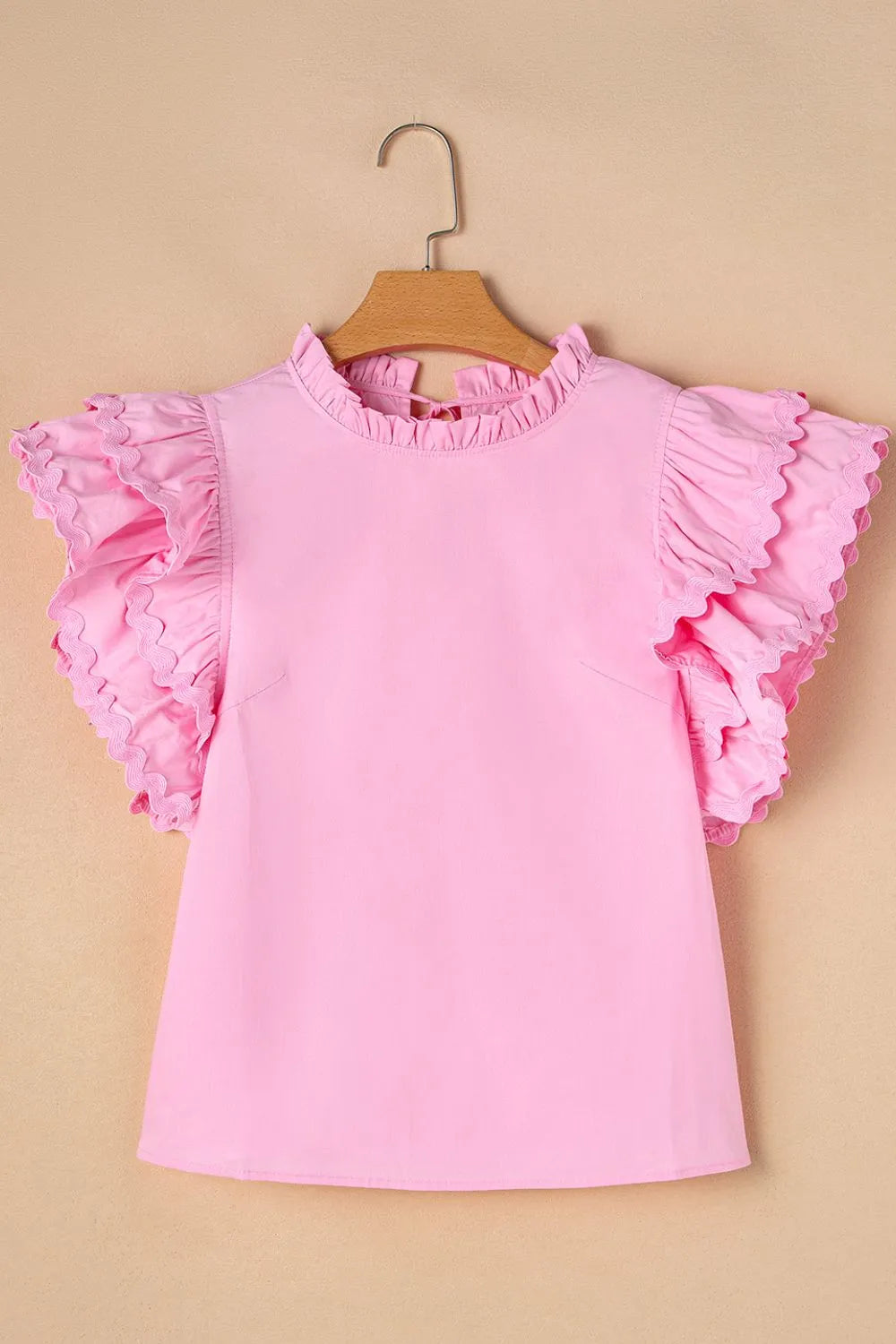 Ruffled Sleeve Frilled Collar Blouse OutfitFlow
