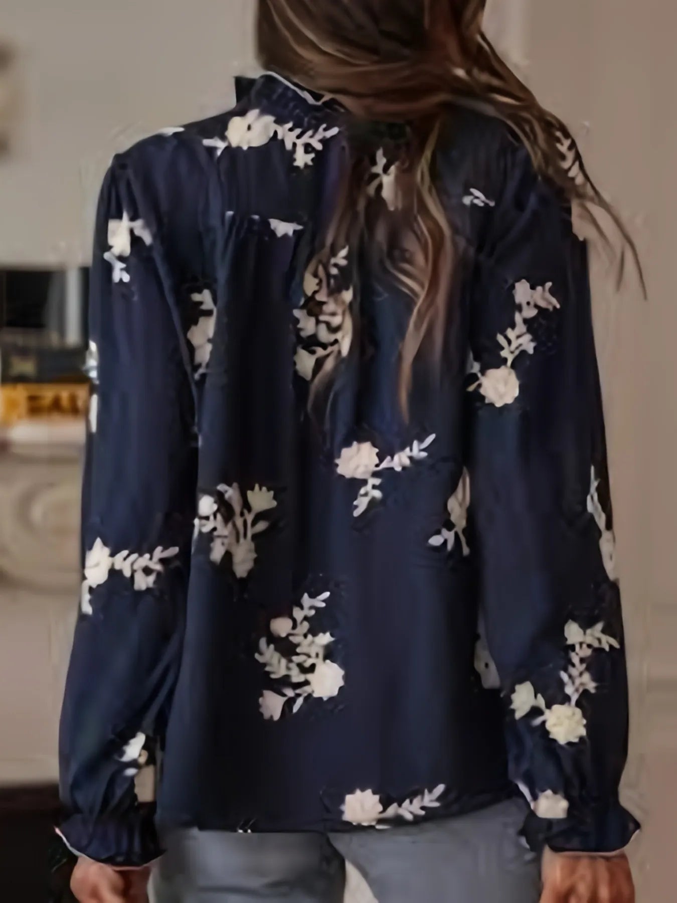 Flower Button Up Long Sleeve Shirt OutfitFlow