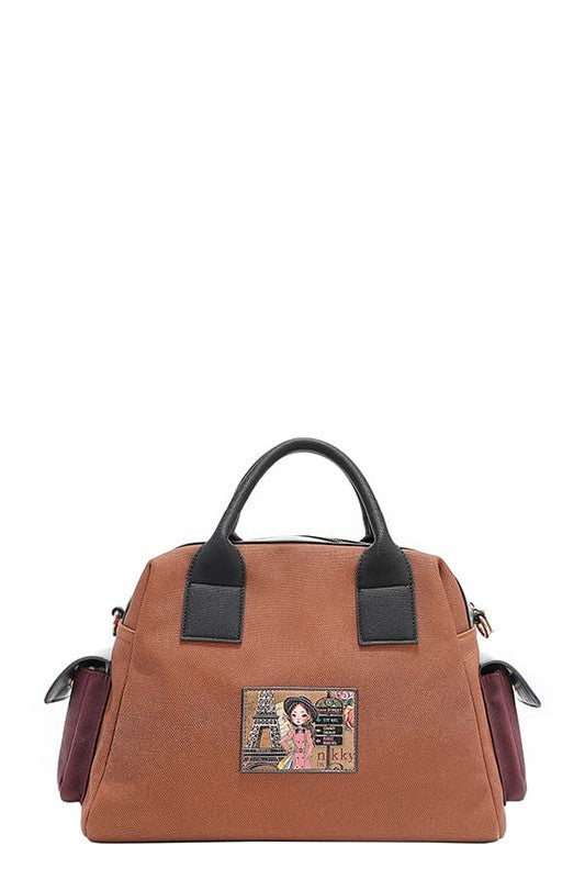 Nicole Lee USA Eco-Leather Boston Bag OutfitFlow