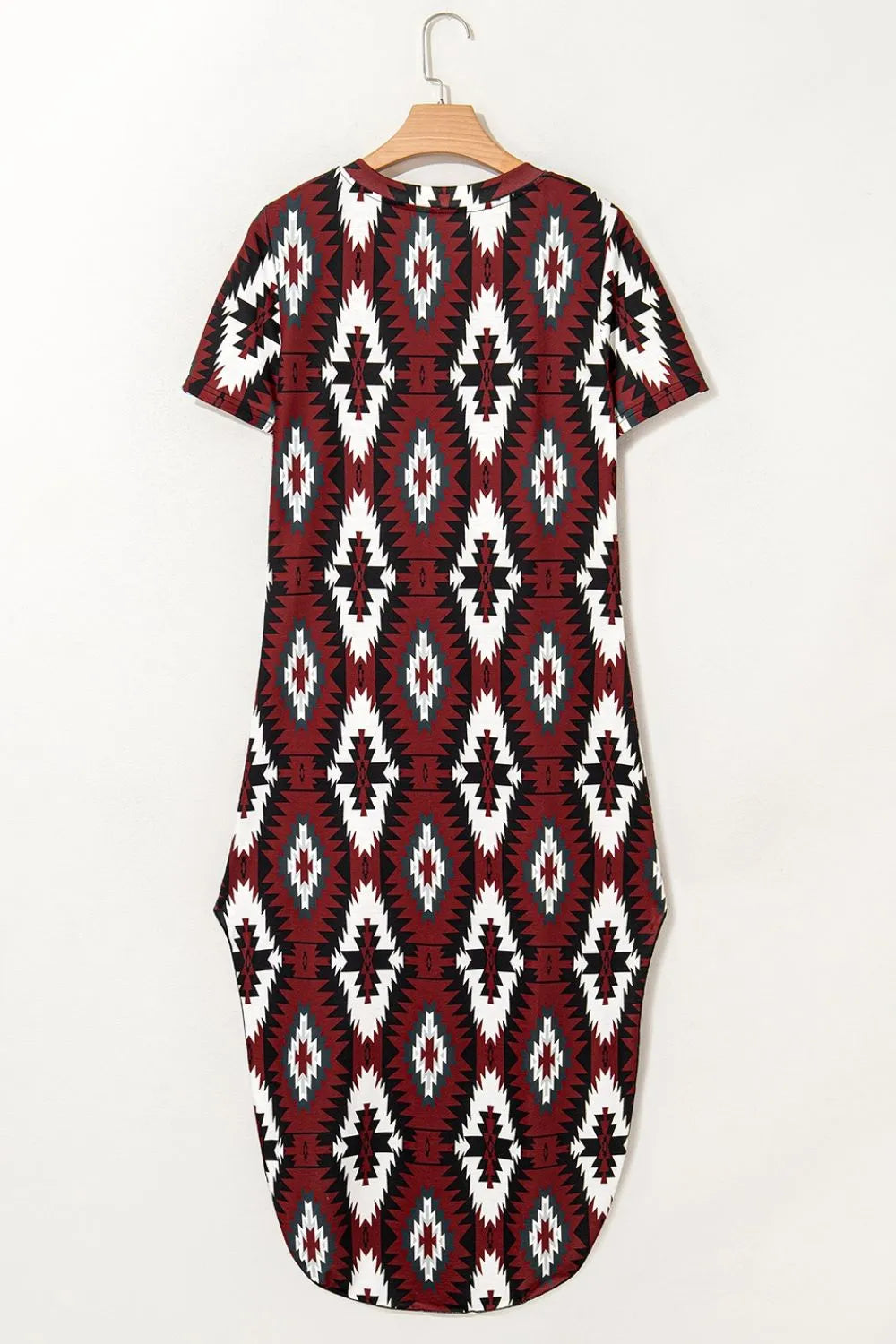 Aztec Print V-Neck Midi Dress OutfitFlow