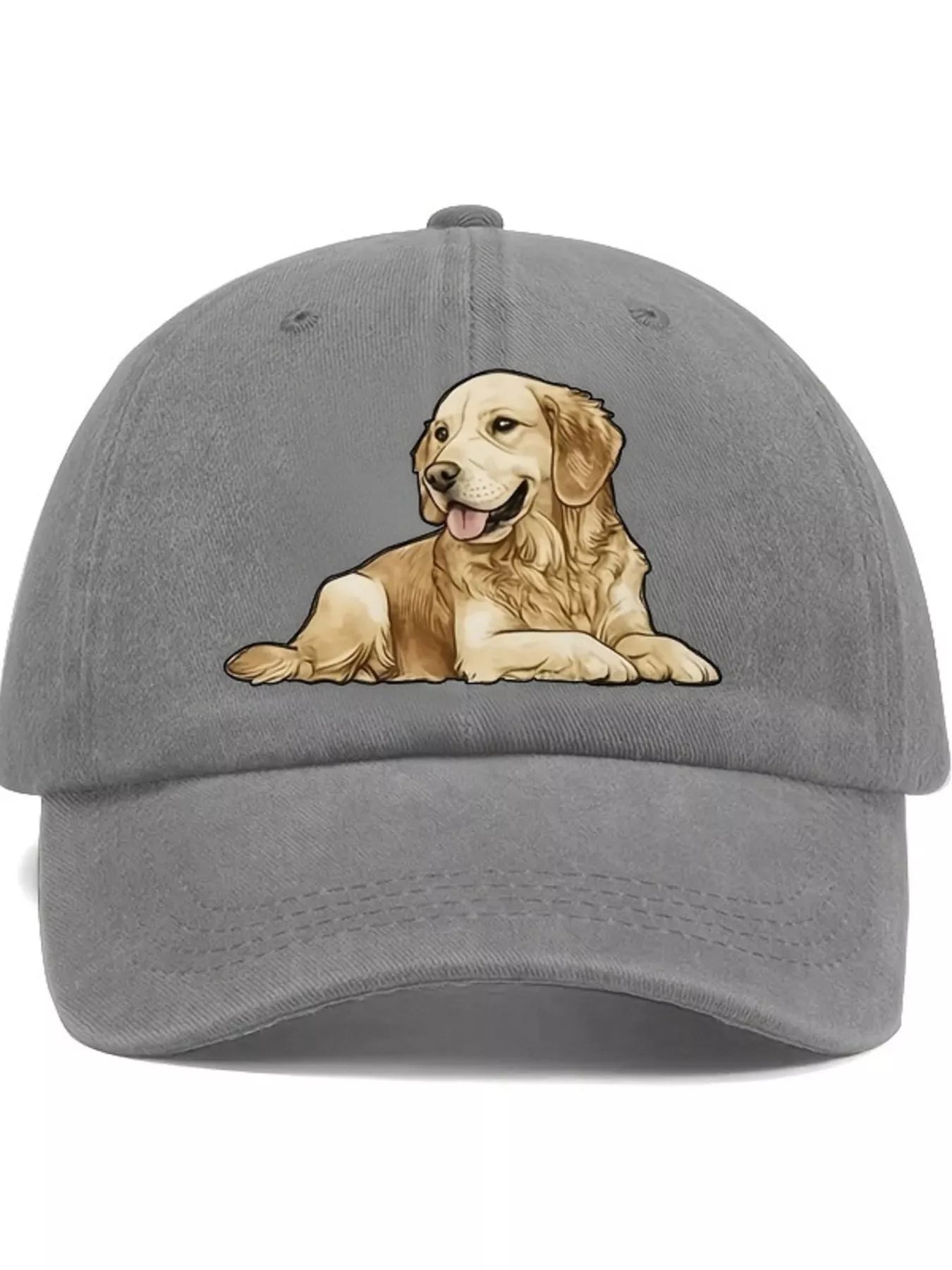 Dog Washed Adjustable Baseball Cap Grey One Size OutfitFlow
