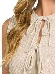 Zenana Tie Front Cropped Sweater Vest Trendsi