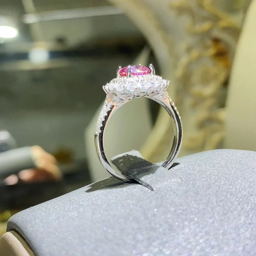 1 Carat Moissanite Zircon 925 Sterling Silver Ring OutfitFlow