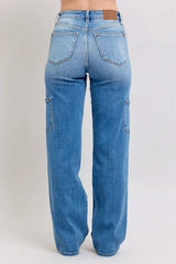 Judy Blue Full Size High Waist 90's Straight Jeans Plus Size OutfitFlow