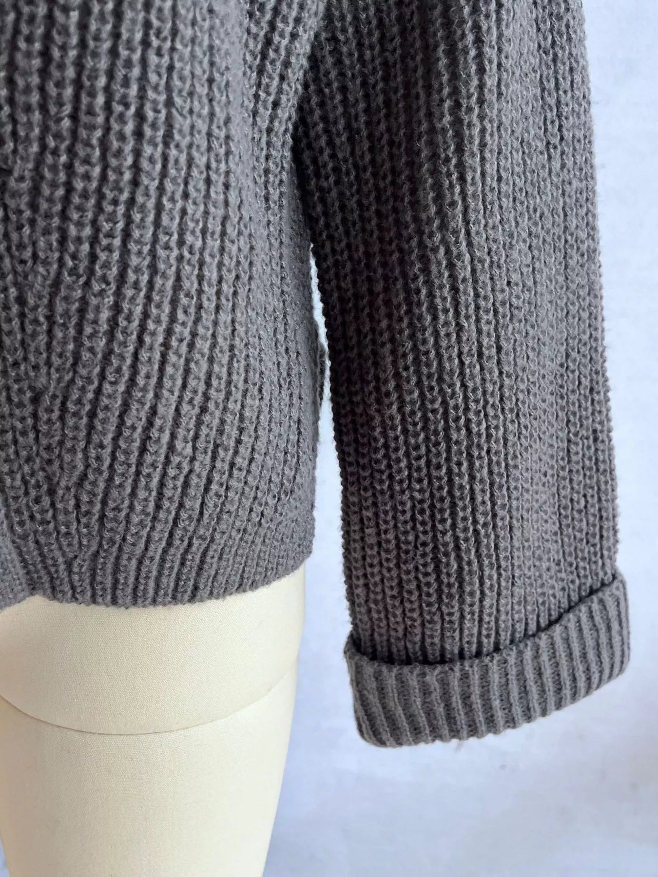 Asymmetrical Button Detail Sweater Trendsi
