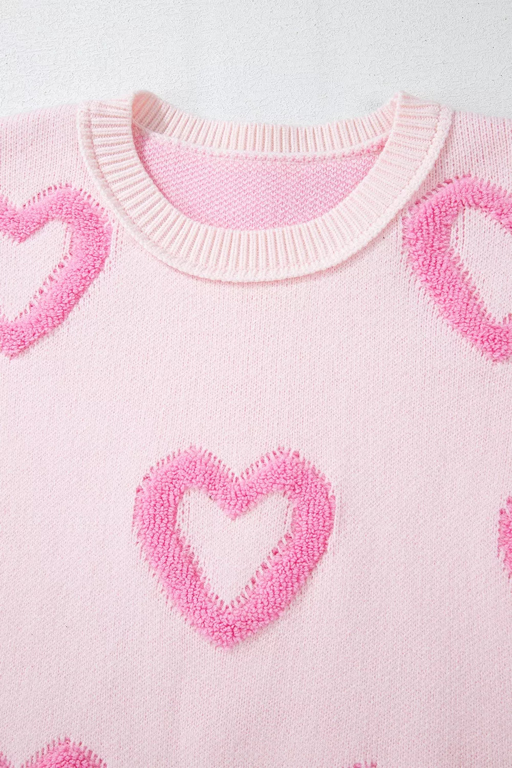 Heart Shape Bubble Sleeve Baggy Sweater OutfitFlow