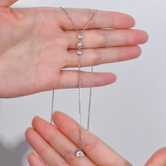1.3 Carat Moissanite 925 Sterling Silver Drop Necklace OutfitFlow