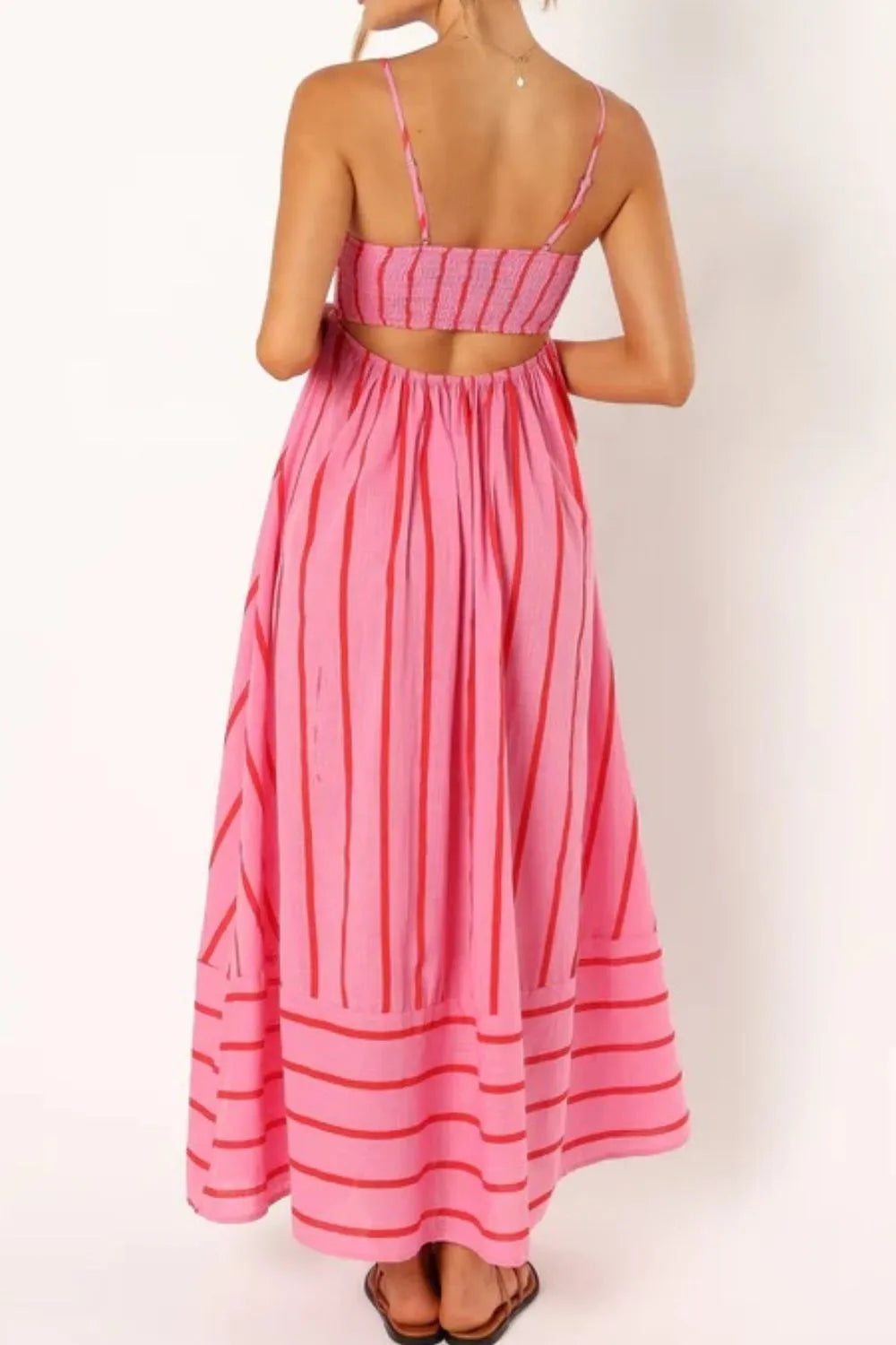 Striped Square Neck Cami Dress OutfitFlow