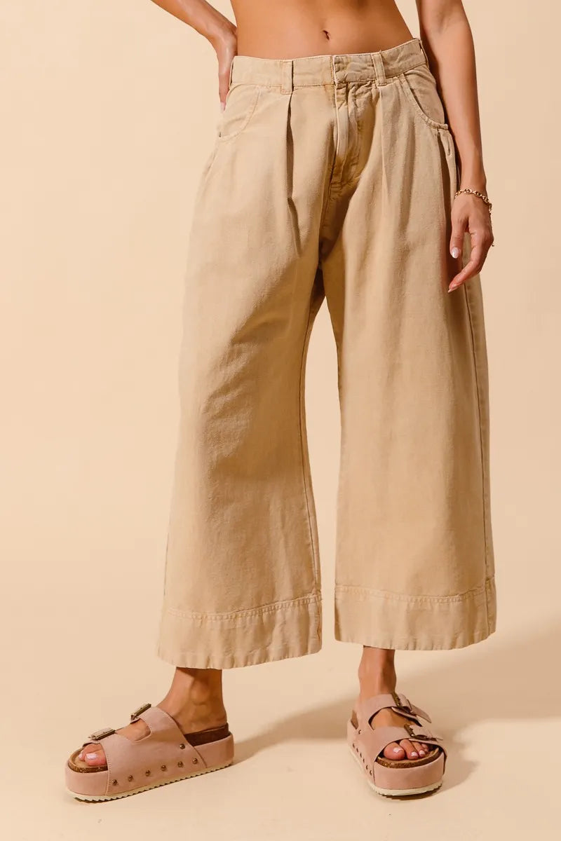 SO ME Mid Rise Wide Leg Chino Pants With Pockets OutfitFlow