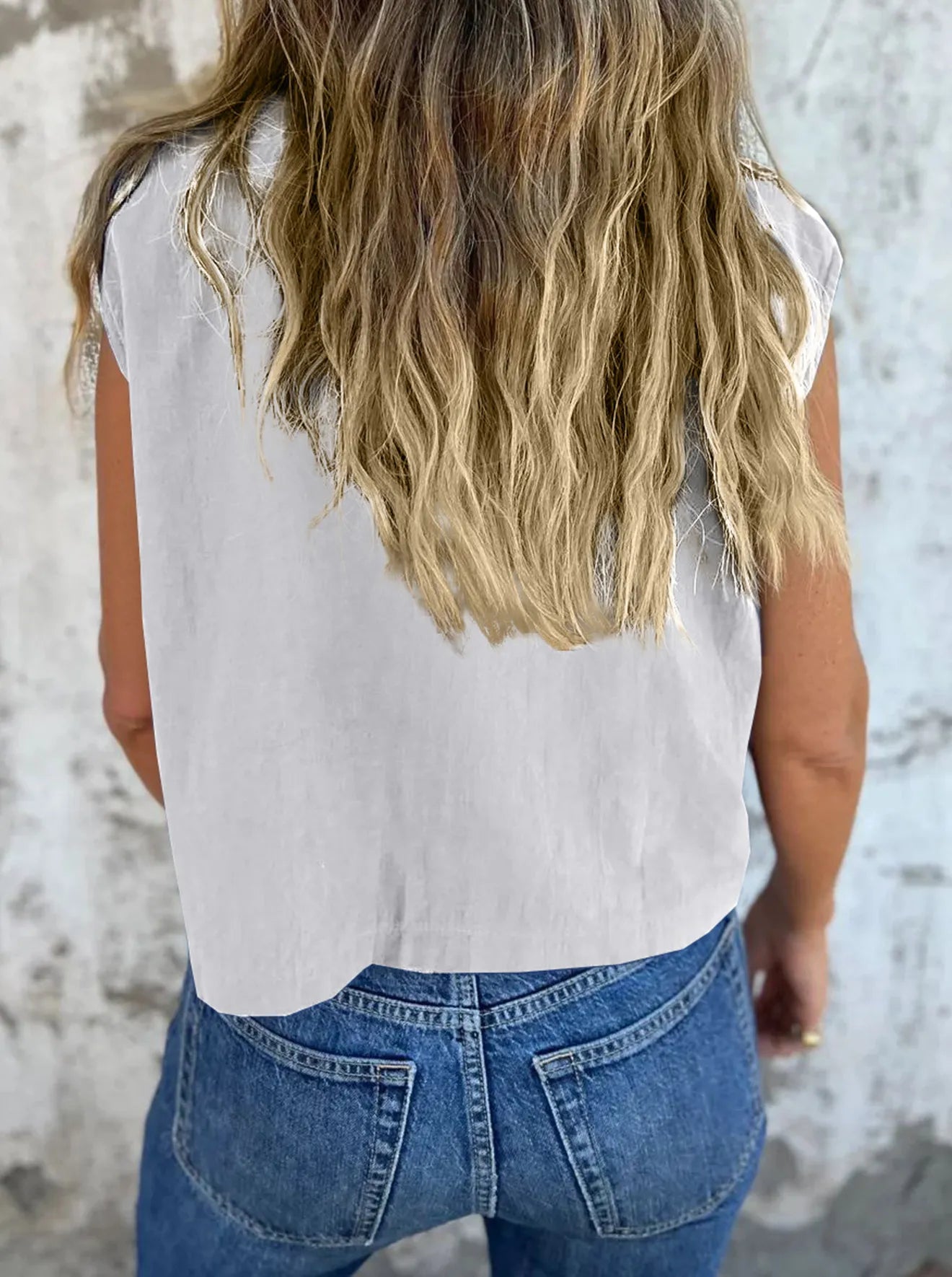Full Size Button Down Cap Sleeve Linen Shirt Plus Size OutfitFlow