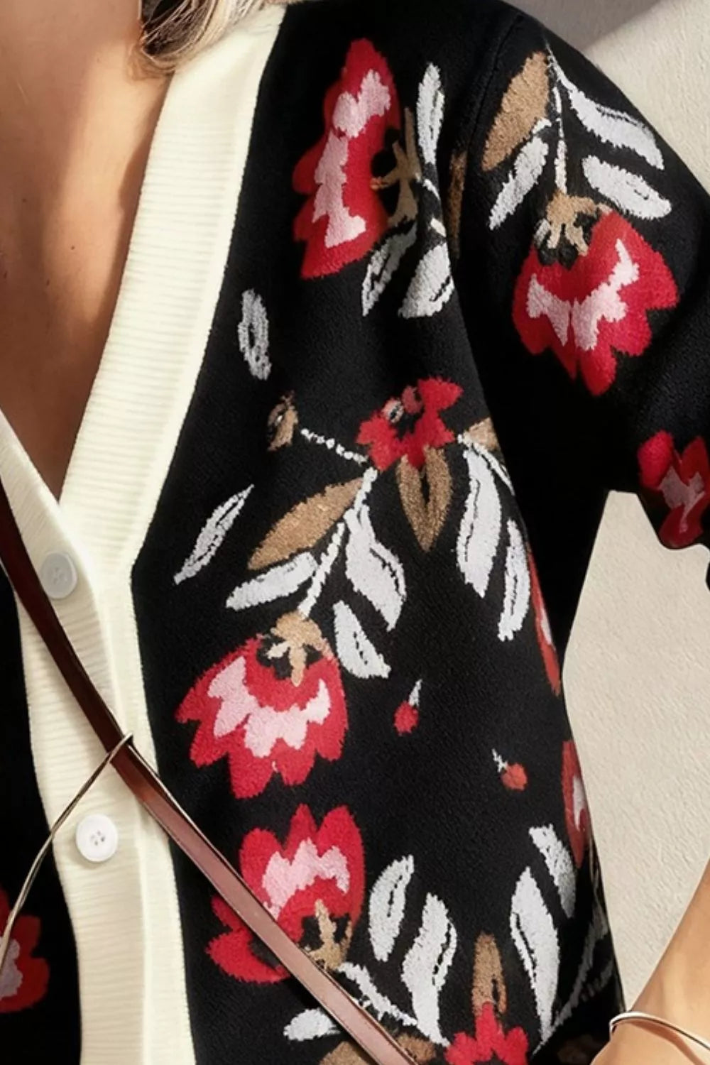 Button Down V-Neck Cardigan OutfitFlow