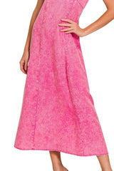 Zenana Tencel Mineral Washed Maxi Dress OutfitFlow