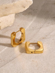 18K Gold-Plated Stainless Steel Square Earrings OutfitFlow