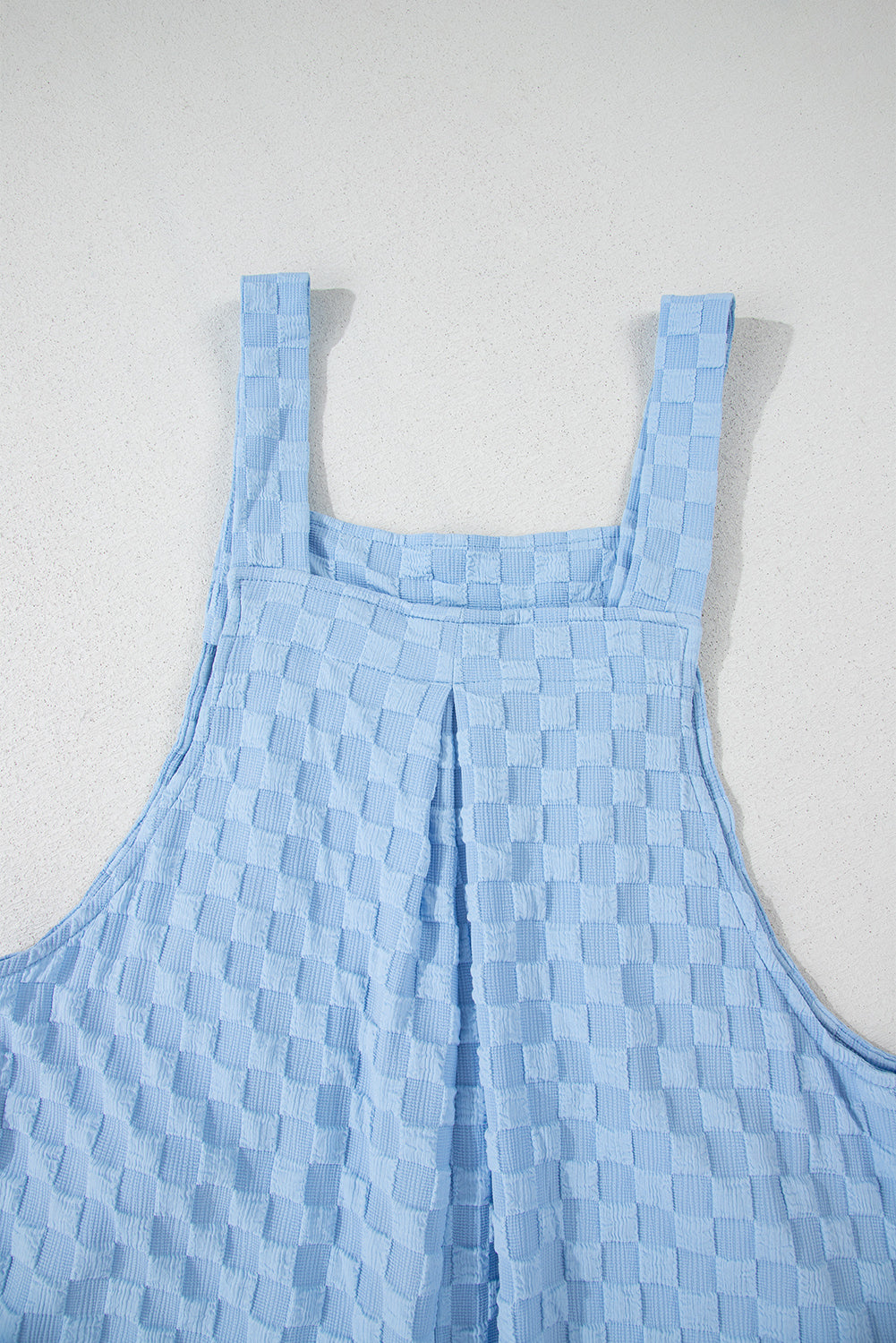 Checkered Pocketed Wide Leg Overalls OutfitFlow