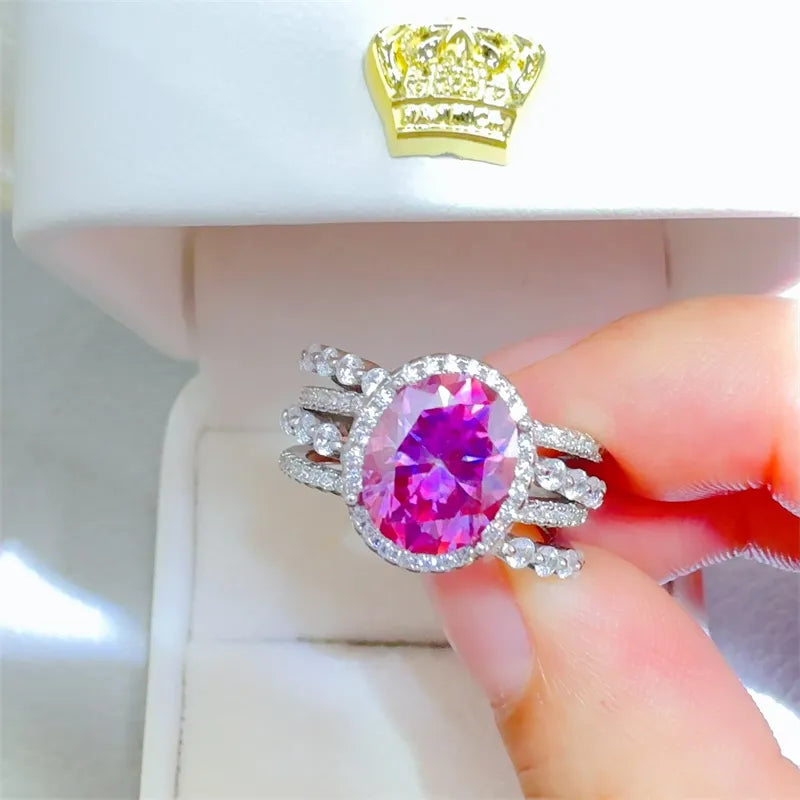 3 Carat Moissanite 925 Sterling Silver Ring OutfitFlow