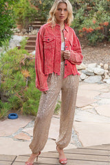 POL Button Down Corduroy Trucker Jacket OutfitFlow
