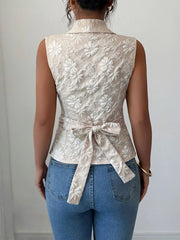 Tie Waist Wrap Tank Top OutfitFlow