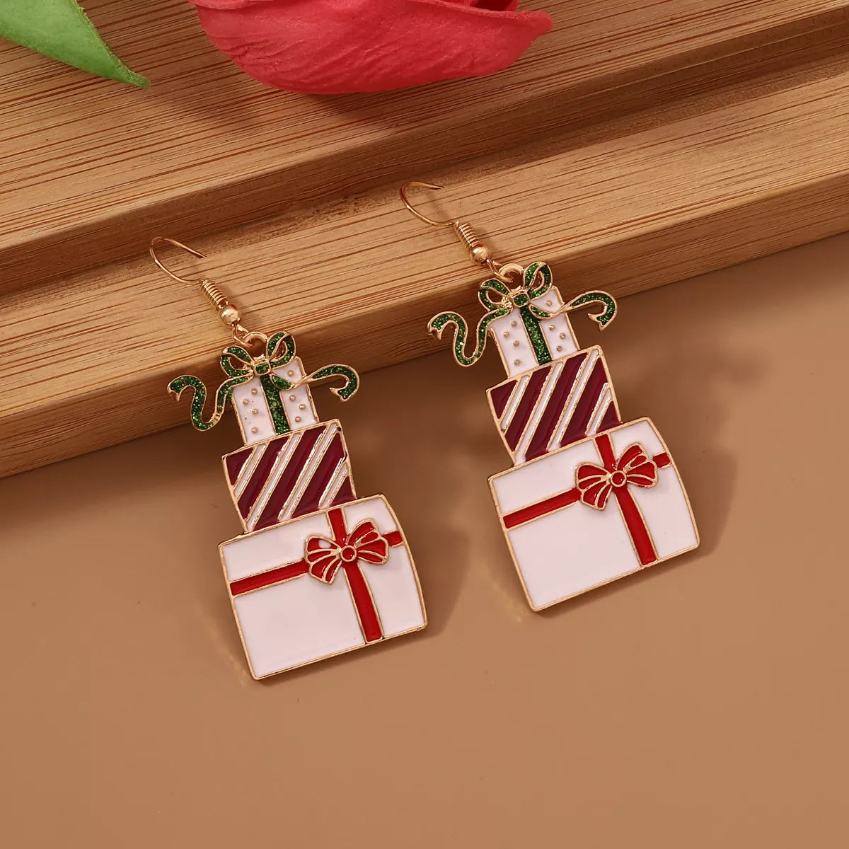 Christmas Gift Box Dangle Earrings OutfitFlow