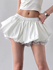 Elastic Waist Bubble Shorts OutfitFlow